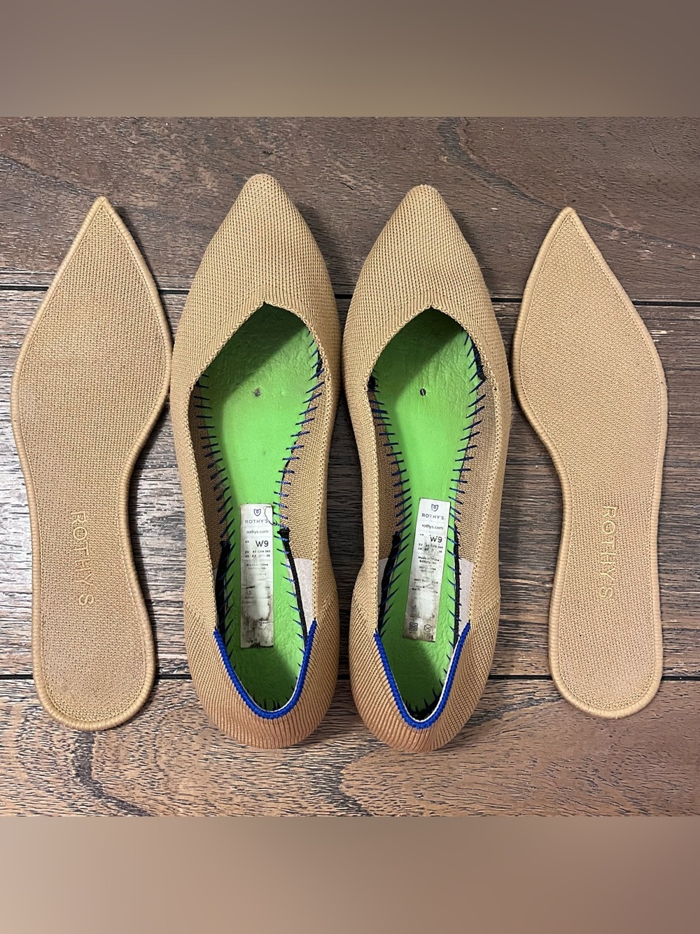 Rothy’s The Point Tan Flats Womens 9 - Picture 3 of 10